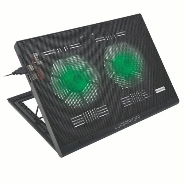 Suporte para Notebook Multilaser Warrior AC267 Power Cooler Gamer - até 17 - 2 verde Suporte para Notebook Multilaser Warrior AC267 Power Cooler Gamer - até 17 - 2 Portas USB